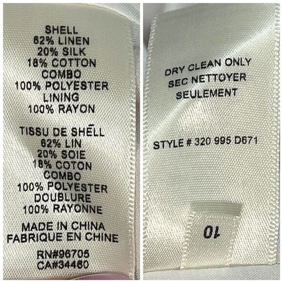 Rebecca Taylor Faux Wrap Ruffle Hem Dress Bow Silk Linen Sleeveless Size 10 - Picture 13 of 15